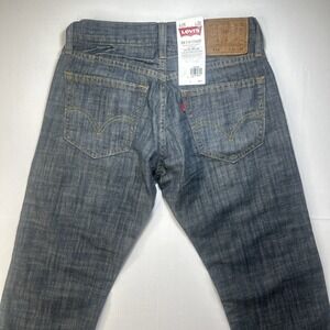 Levis 514 Mens 29 x 32 Slim Fit Straight Leg Dark Wash Distressed Speckled Fade